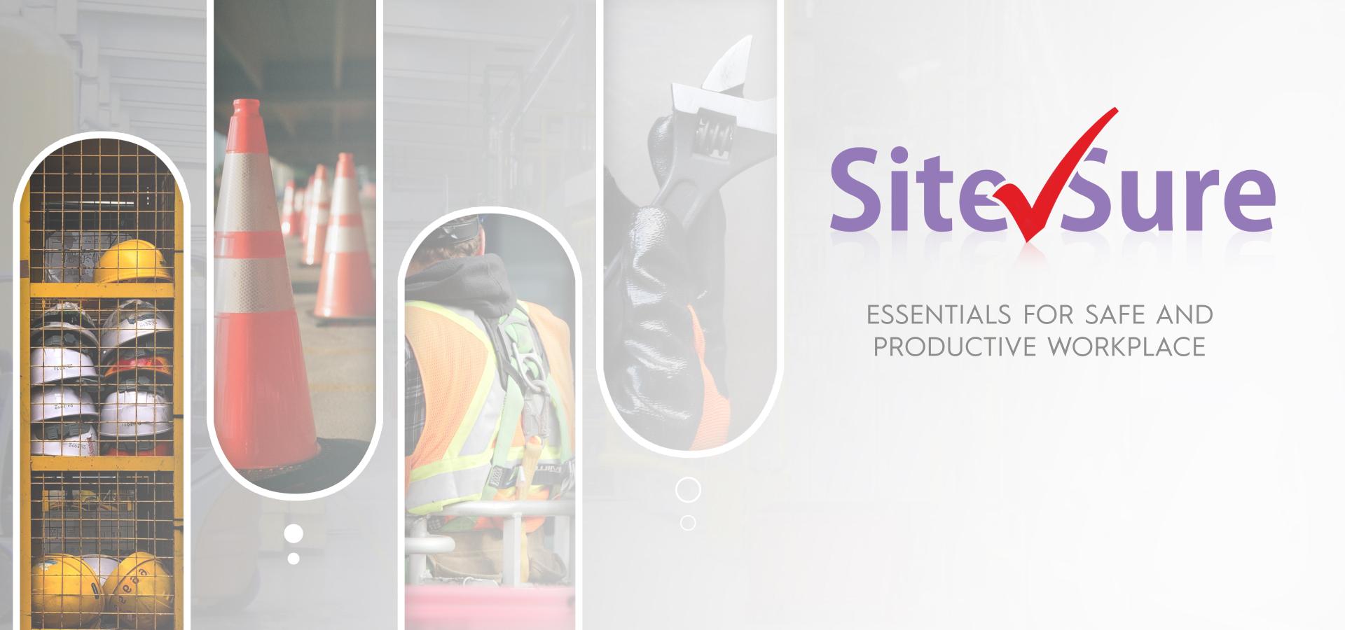 Sitesure banner, essential products for safe and productive workplace