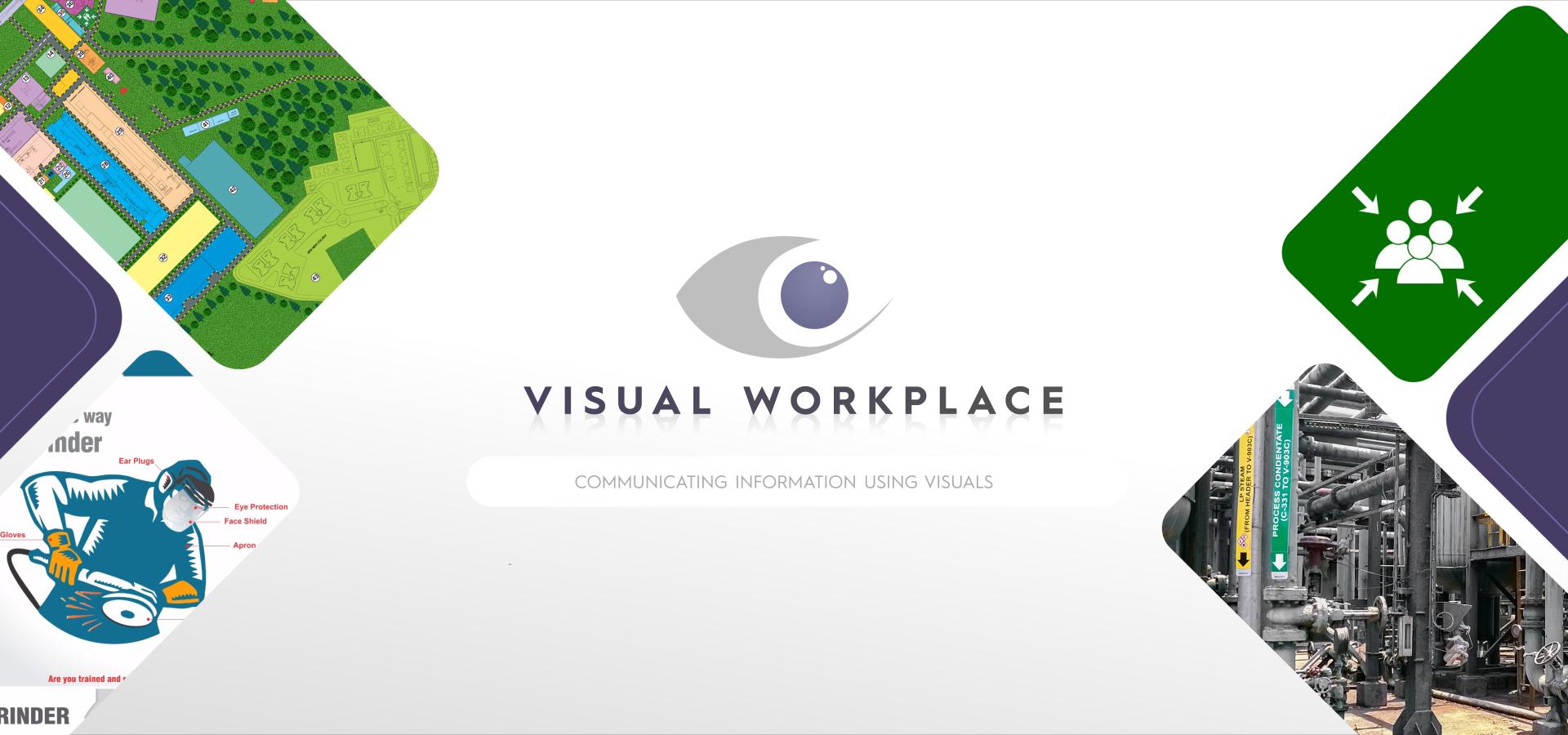 Visual workplace banner, communicating information using visuals