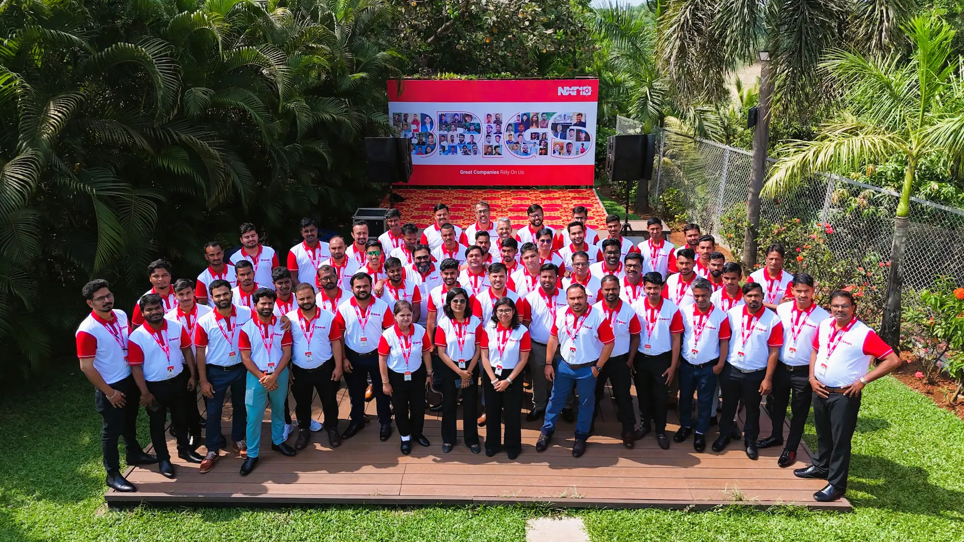 The BRIGS team standing together outdoors