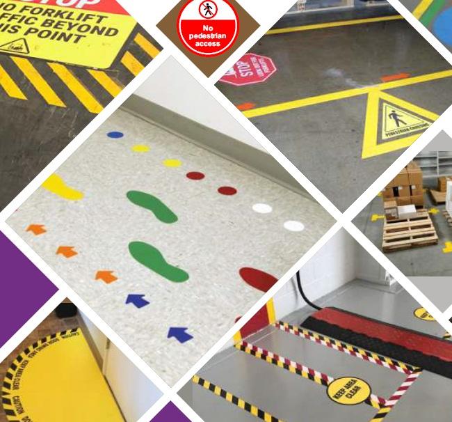 Floor marking stickers and labels