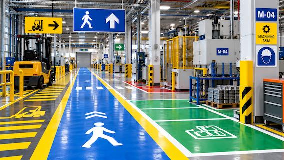 Floor marking — walkways, aisles and forklift traffic lines