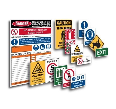 Safety signs for manufacturing factory